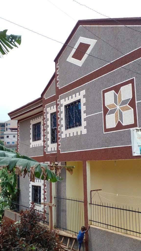 Luxury Villa Facade in Elumdem, Yaoundé with Black and Gold 3D Stone Finish